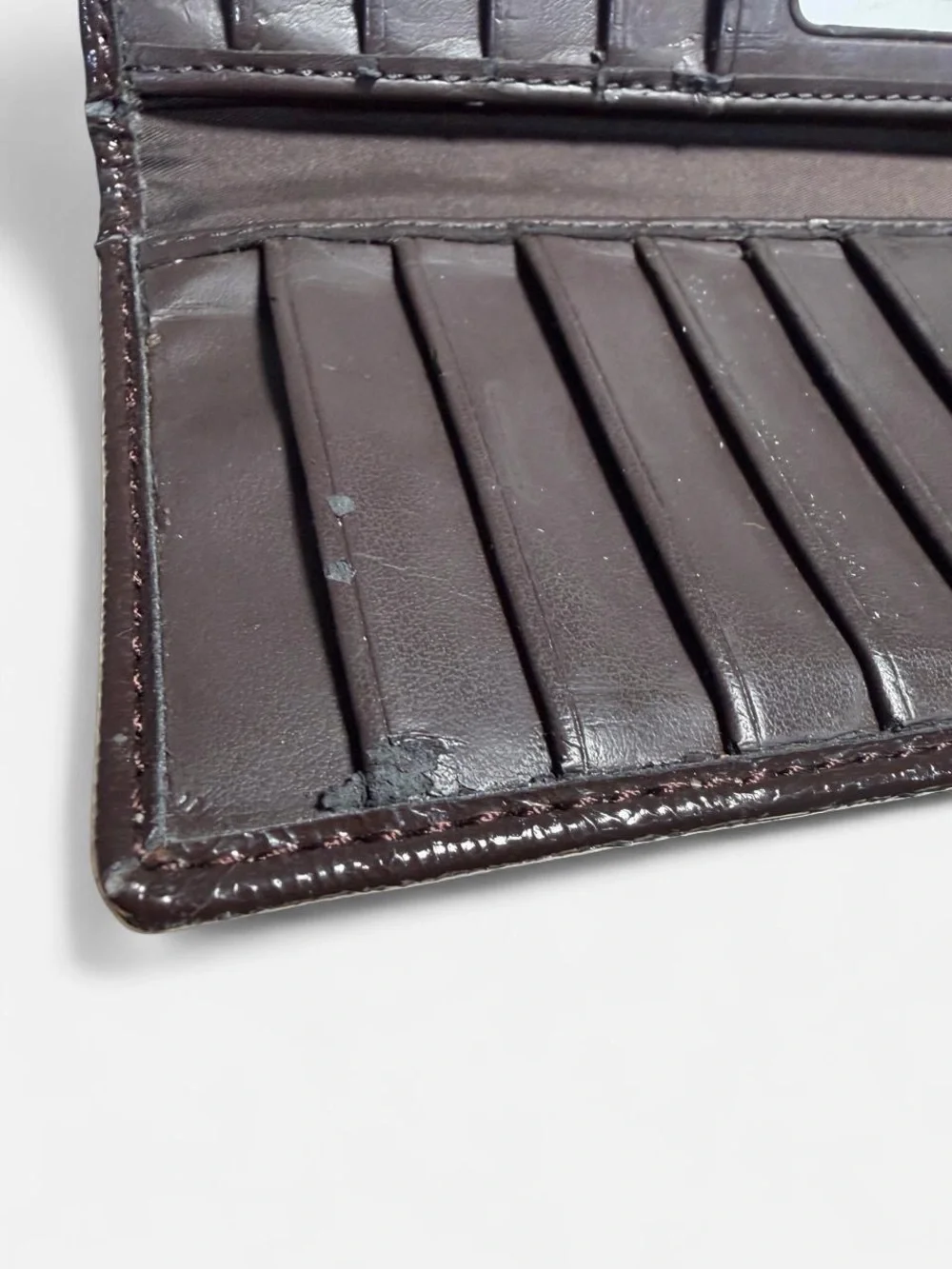 Coach Tan and Brown Signature Continental Wallet